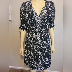 Alberto Makali black & white dress L leopard